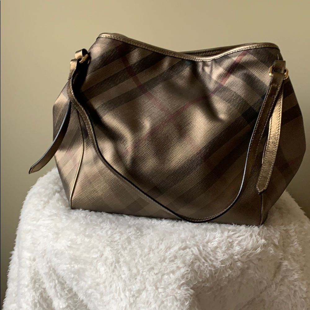 Burberry Tote / Metallic Check Canterbury Gold
